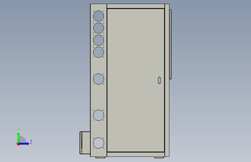 B2004653-SOLIDWORKS钣金柜 左侧视图