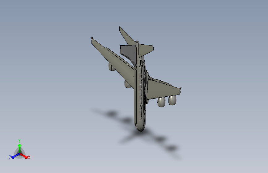 B2004667-A380 飞机 俯视图