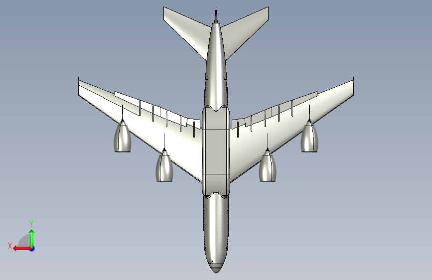 B2004667-A380 飞机 背面视图