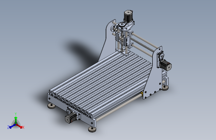 数控机床、普通三轴CNC数控机床3D图纸 solidworks设计 附PDF平面图