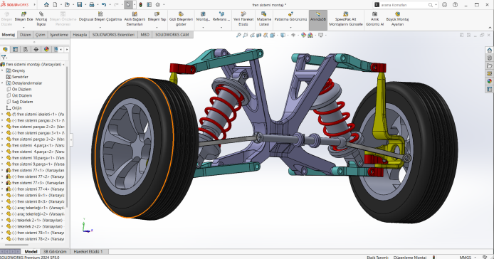 独立双通道悬架和制动系统安装