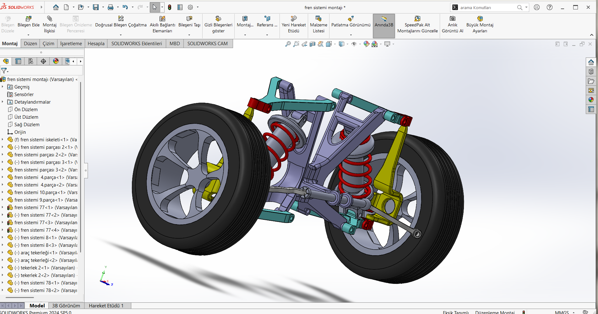 独立双通道悬架和制动系统安装