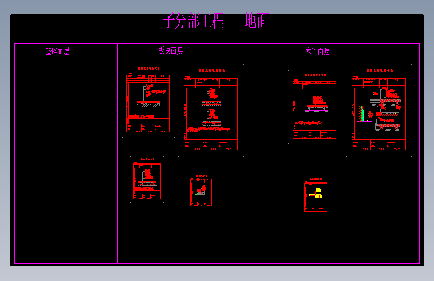 地面基层大样图（地毯、地砖、木地板）