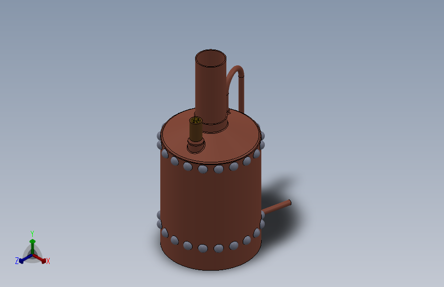 压力容积、蒸汽过热的立式锅炉