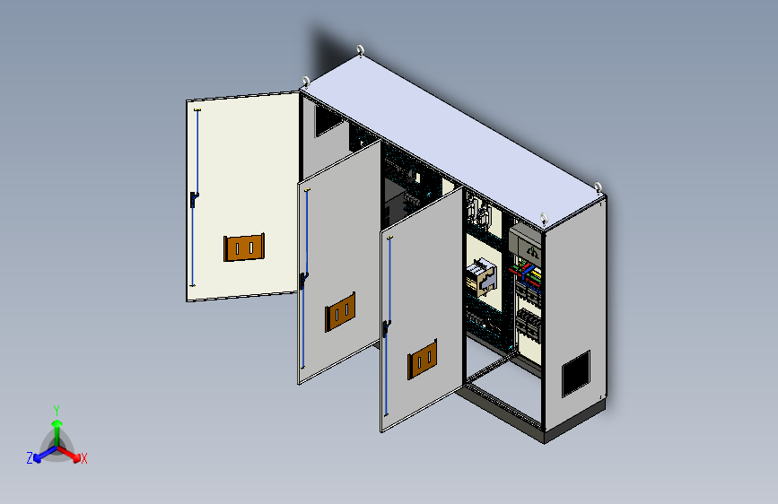三柜组装变频器软启动旁路双电源控制柜 56422