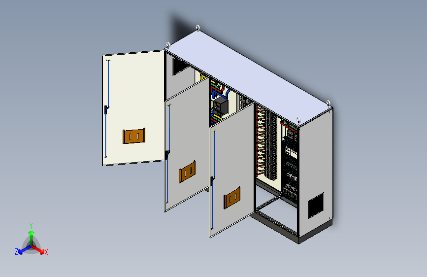 三柜组装双电源630A竖装630Aplc控制柜
