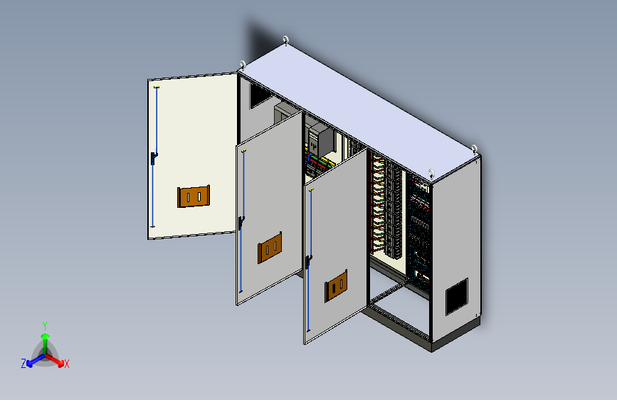 三柜组装双电源630A竖装plc控制柜 55879