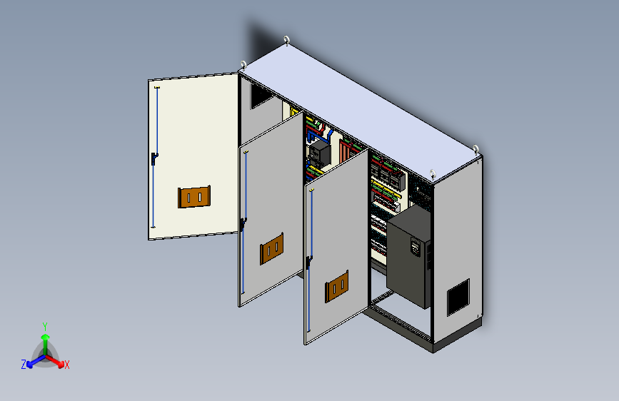 三柜组装双电源630A正装变频器控制柜