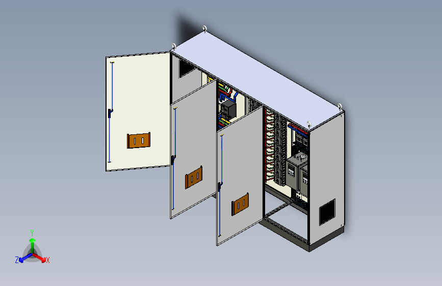 三柜组装双电源CDQ1S630A竖装双电源软启动控制柜
