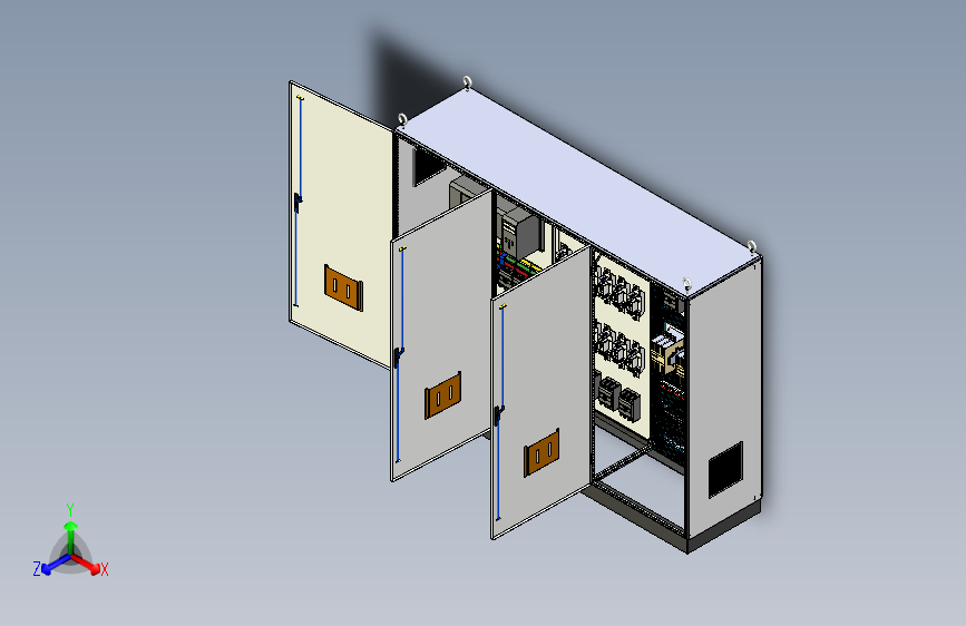三柜组装双电源刀开关120A交流接触器控制柜