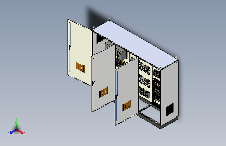 三柜组装双电源刀开关plc接触器控制柜 55761