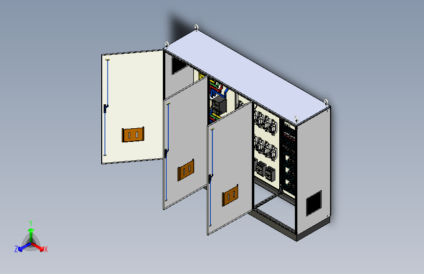 三柜组装双电源刀开关plc控制柜（不带延时） 55775