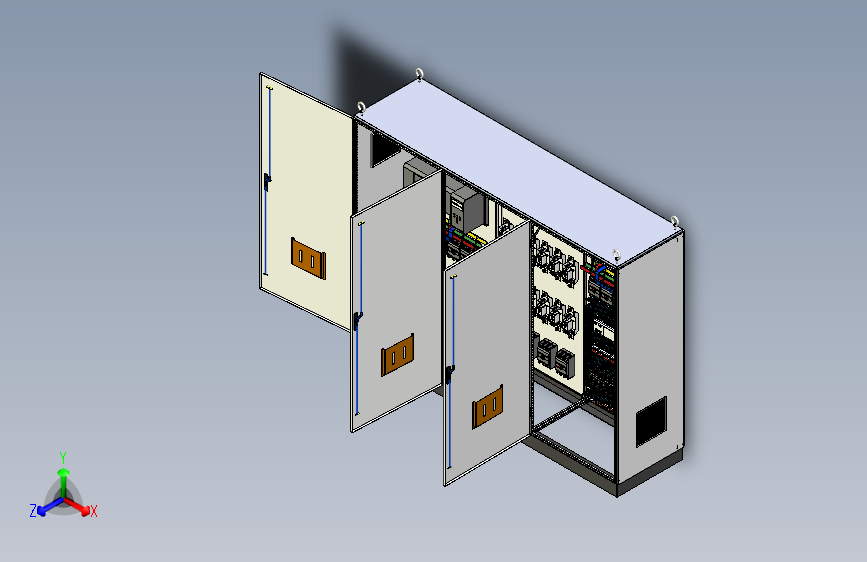 三柜组装双电源刀开关plc软启动控制柜 55719