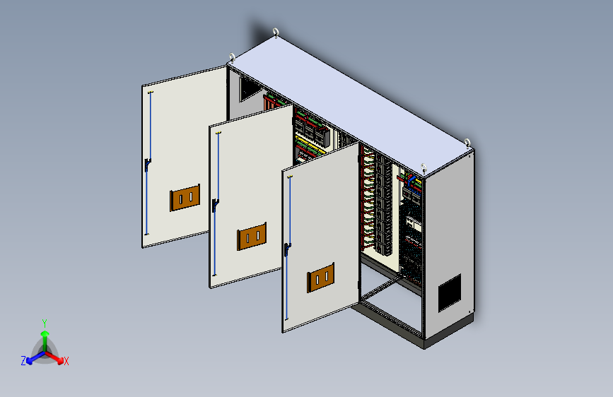 三柜组装双电源软启动plc控制柜