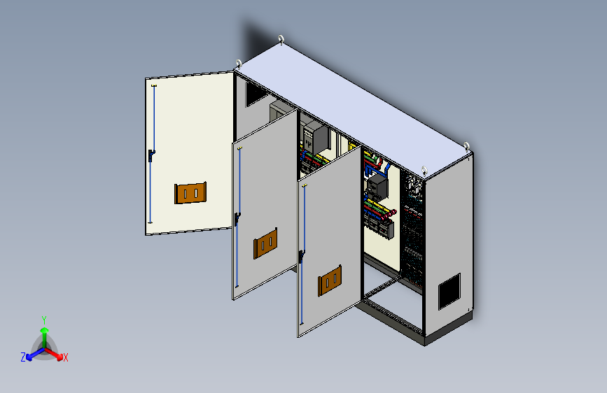 三柜组装双电源消防风机控制柜 55354