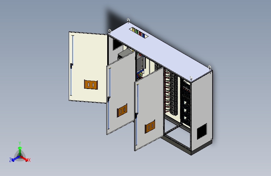 三柜组装万能断路器630A竖装plc控制柜 55331