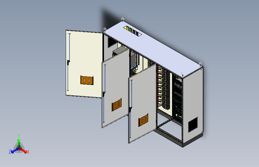 三柜组装万能断路器630A竖装plc延时控制柜 55324