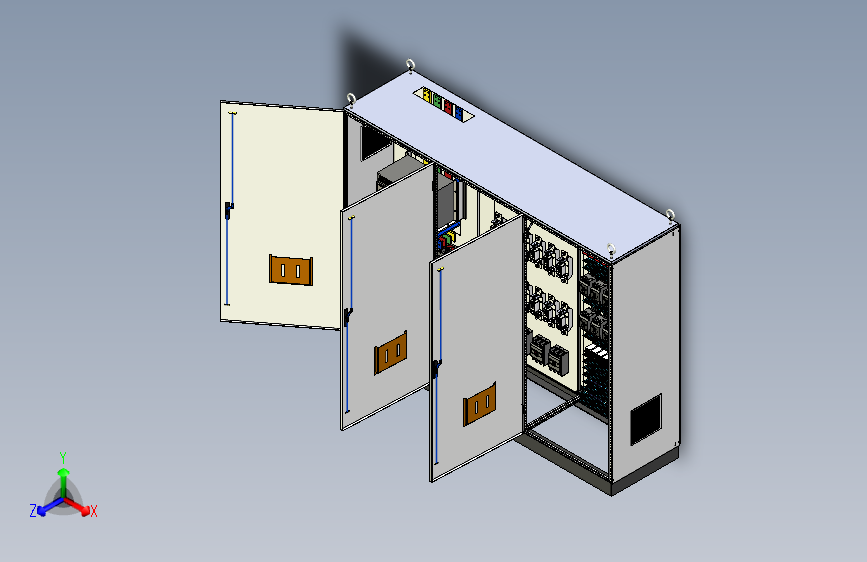 三柜组装万能断路器刀开关12路交流接触器控制柜