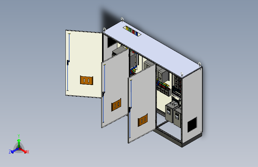 三柜组装万能断路器双电源630A软启动plc控制柜 55345
