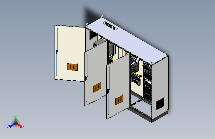 三柜组装万能断路器双电源软启动plc控制柜 55339