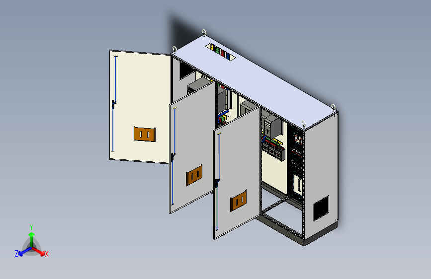 三柜组装万能断路器双电源直流接触器控制柜 55327