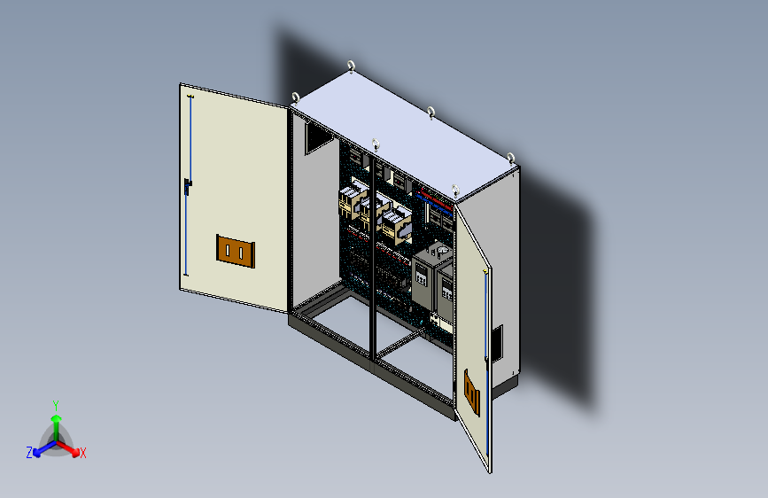 双柜组装120A交流接触器+双电源软启动plc控制柜