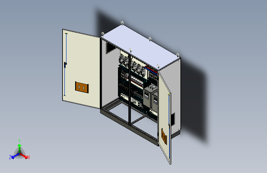 双柜组装刀开关风机+双电源CDQ1S软启动plc控制柜