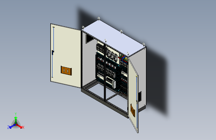 双柜组装刀开关双电源软启动plc控制柜