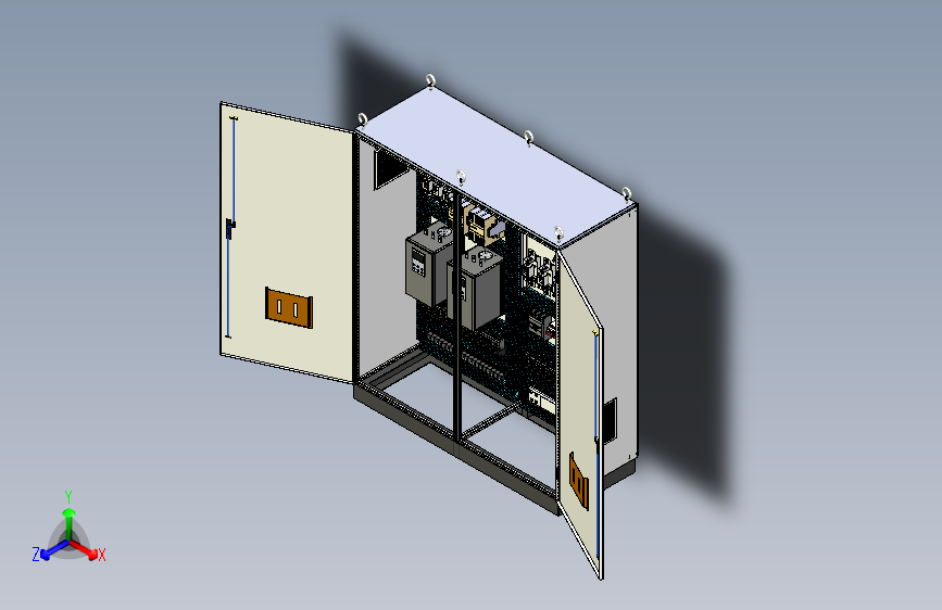 双柜组装软启动+刀开关plc风机控制柜 56228