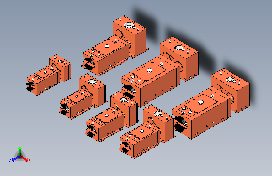 SZ系列锥形双螺杆挤出机齿轮箱7种型号模型