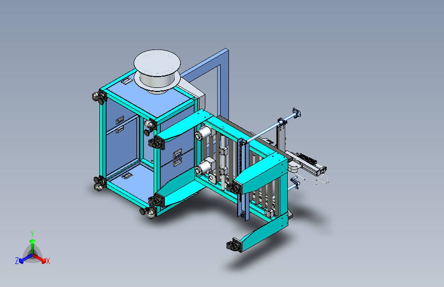 粗铜电缆线加工设备三维设计