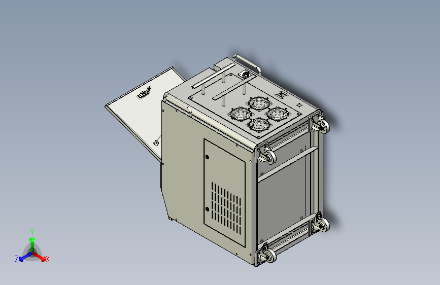 风冷激光清洗机机箱3D