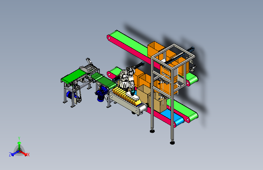 机器人分拣线3D
