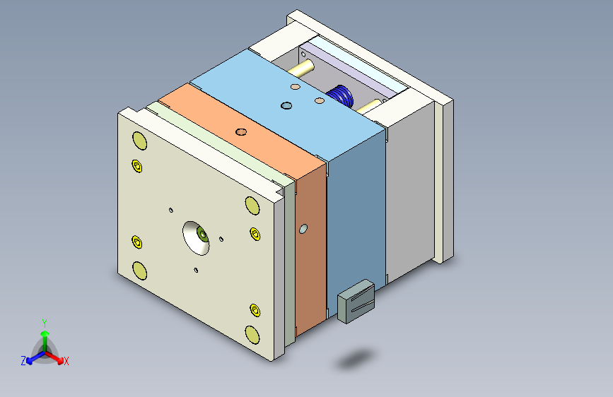 空气过滤器底座（三板模+前模斜顶）
