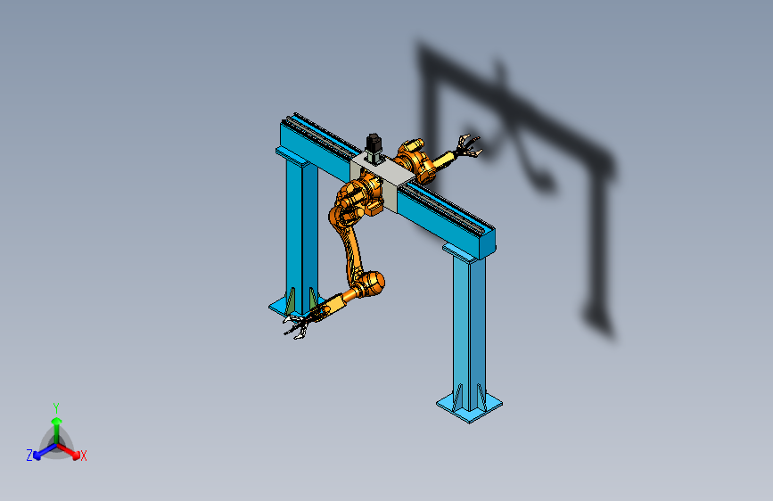 门架式双抓取机械手模型
