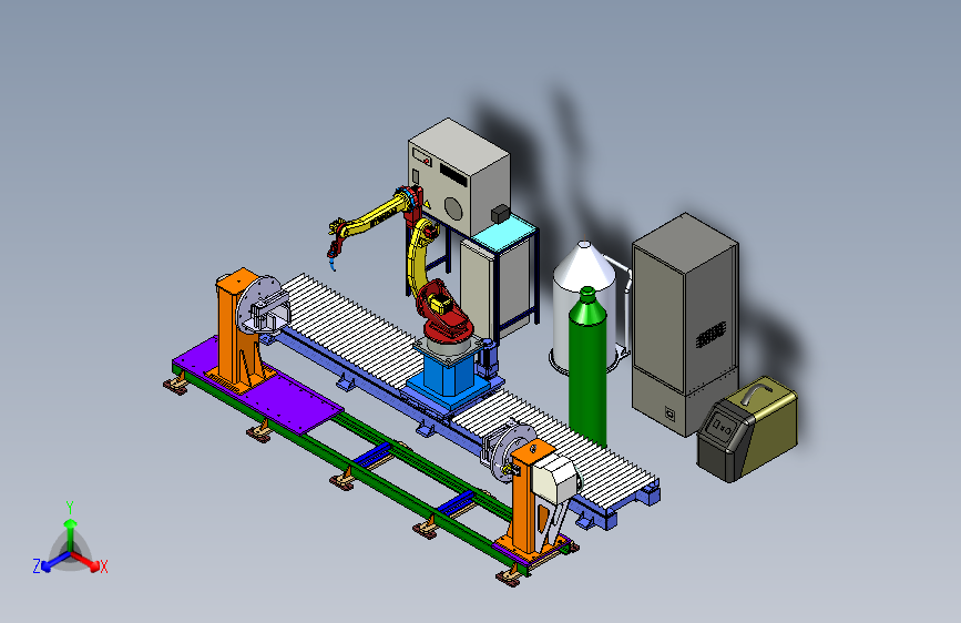 移动式焊接机器人单元模型