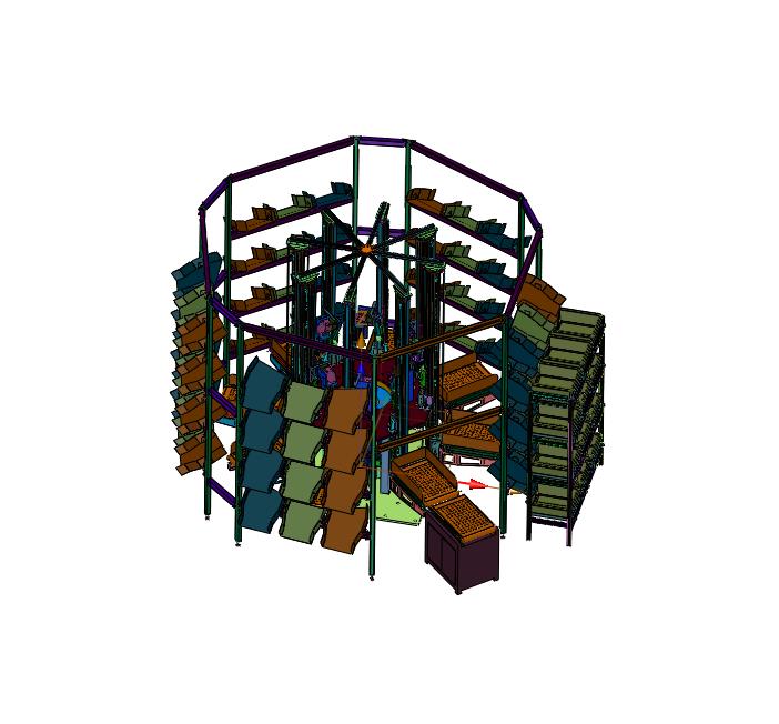 多工位的圆形智能仓储货物分拣装置