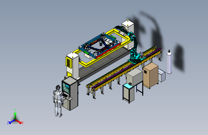 车架组件的机械手自动化焊接岗位