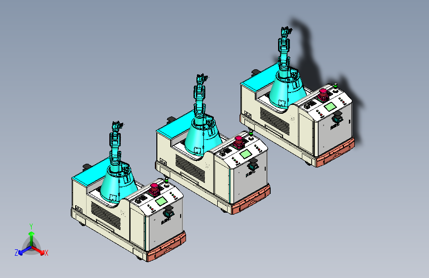 带有作业机械手的背负式复合AGV模型