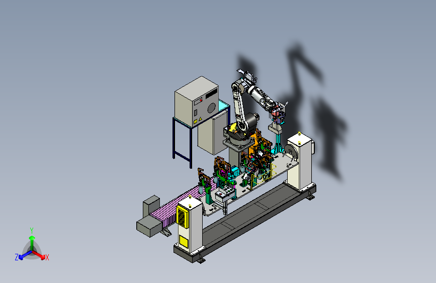 汽车梁体部件的自动化机械手焊接岗位