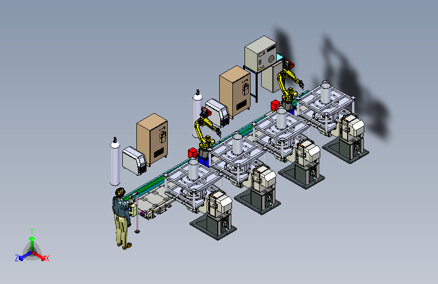 双移动焊接机械手工作站模拟
