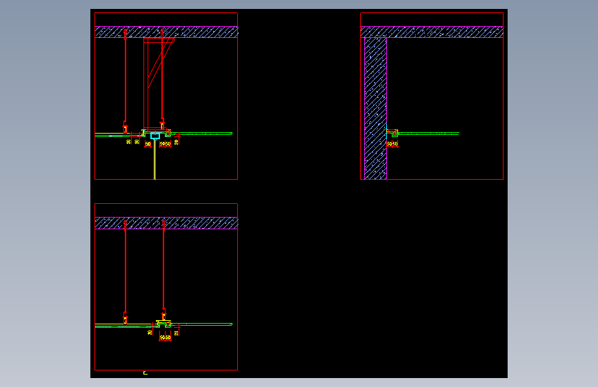 石膏板和矿棉板天花交接节点