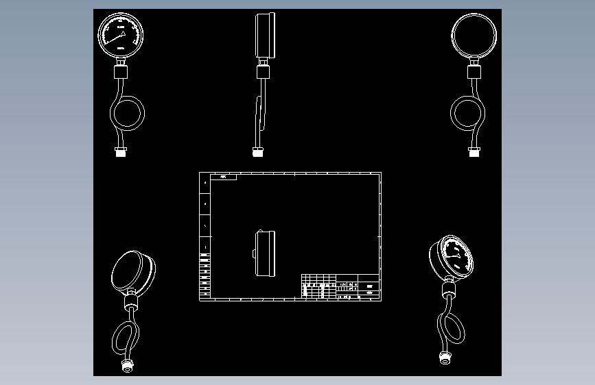 压力表安装各种视图