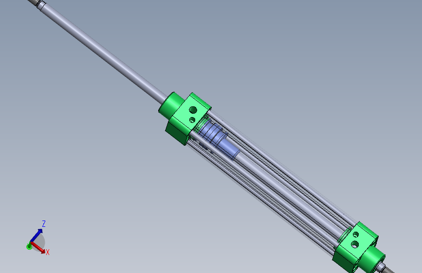 拉杆气动气缸（带双杆 - 双作用）32x12x180毫米