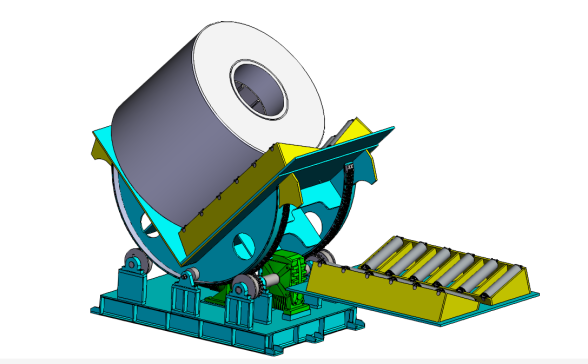 90度钢卷铝卷电动翻转台 923362
