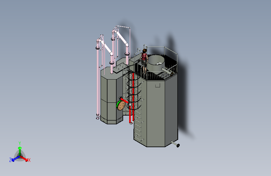 20t连体圆罐一体化总装配