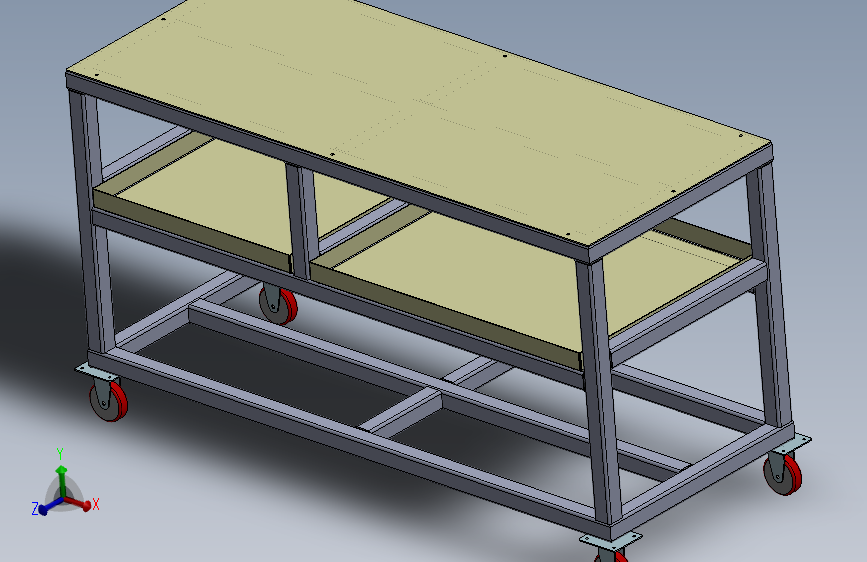 A0003048-带轮子脚轮的桌子
