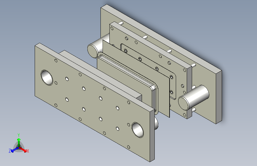 带凸缘矩形盒拉深模