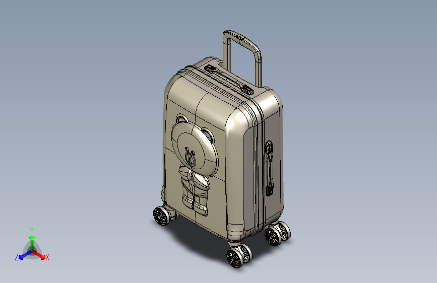 浮雕小熊拉杆箱