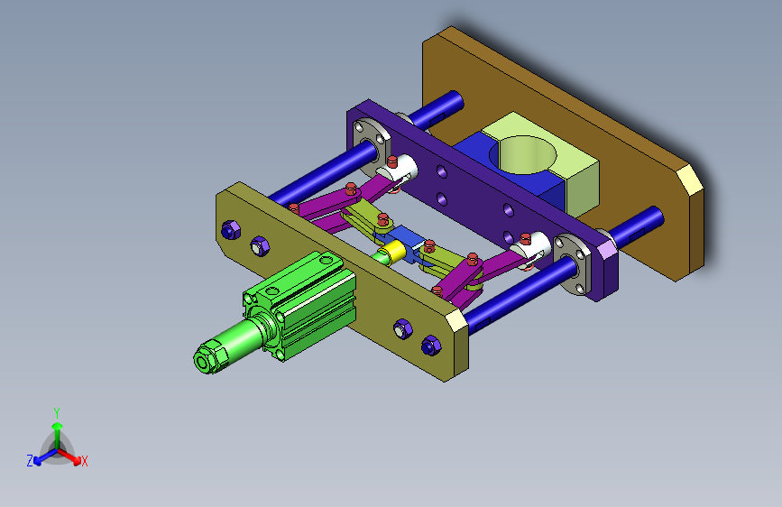 夹紧自锁机构利用连杆死点 强力自锁 结构简单巧妙